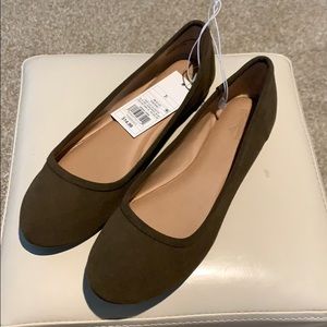 Olive green flats